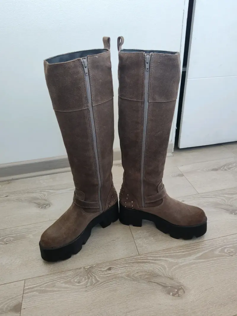 Botas Hush Puppies largas de cuero marrón - 4