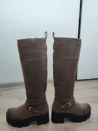 Botas Hush Puppies largas de cuero marrón - miniatura 5