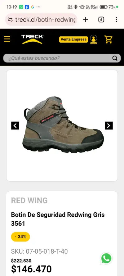 Botín de seguridad Red Wing gris - miniatura 1