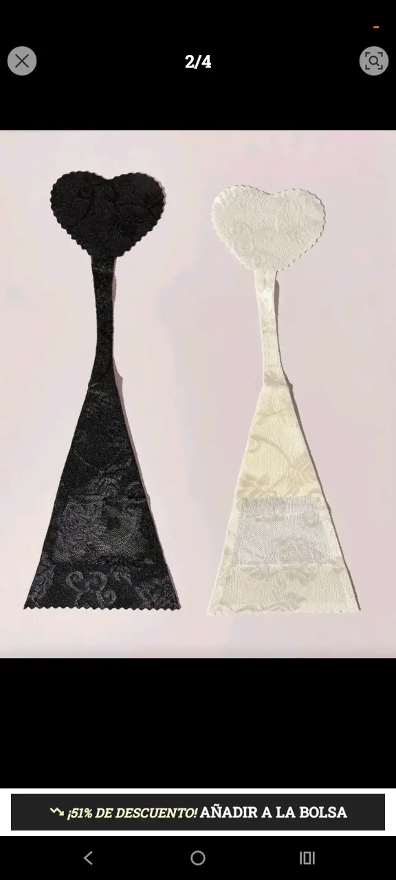 Adhesivos de encaje negro y beige - 2