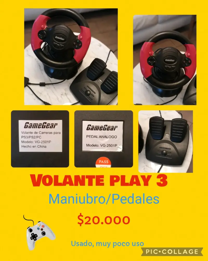 Volante y pedales GameGear PS3