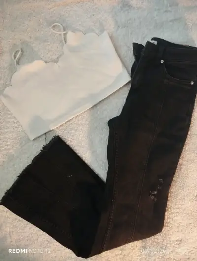 Jeans negros de mezclilla - miniatura 1