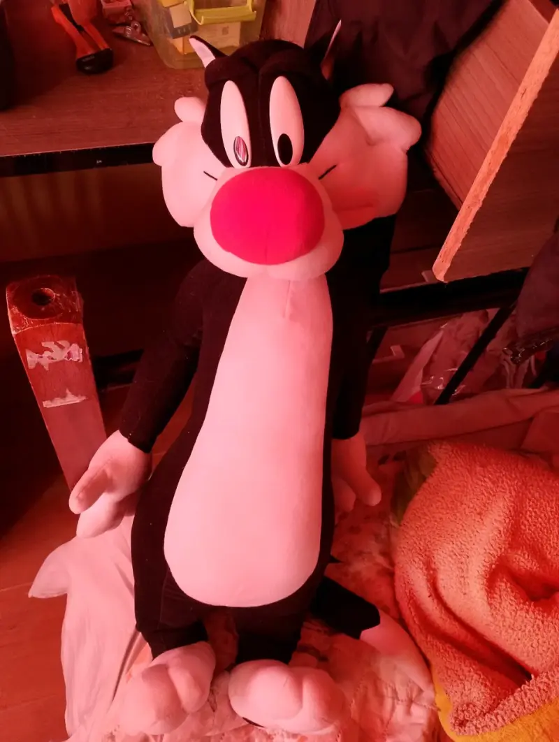 Peluche gigante gato negro y blanco - 2