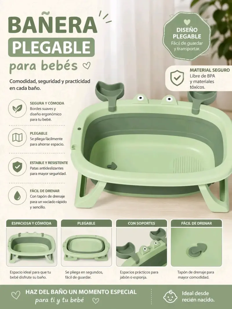 Bañera plegable para bebés
