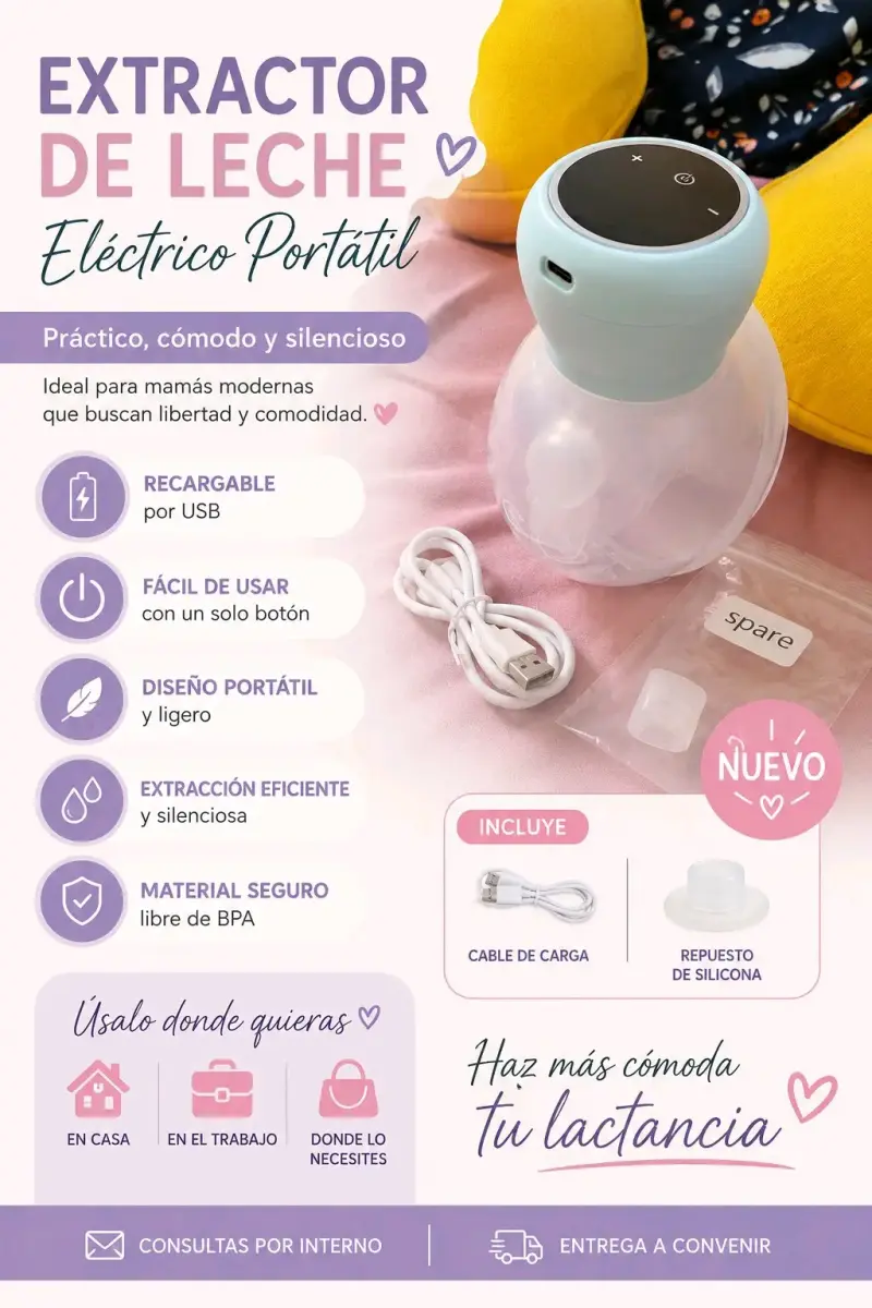 Extractor de leche eléctrico portátil