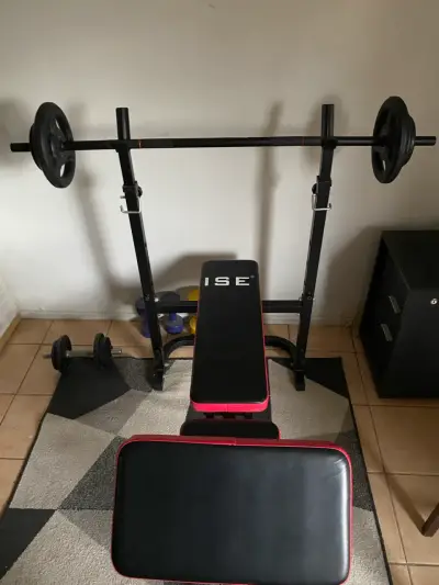 Banca Multifuncional ISE + Set de Pesas 20 kg - miniatura 3