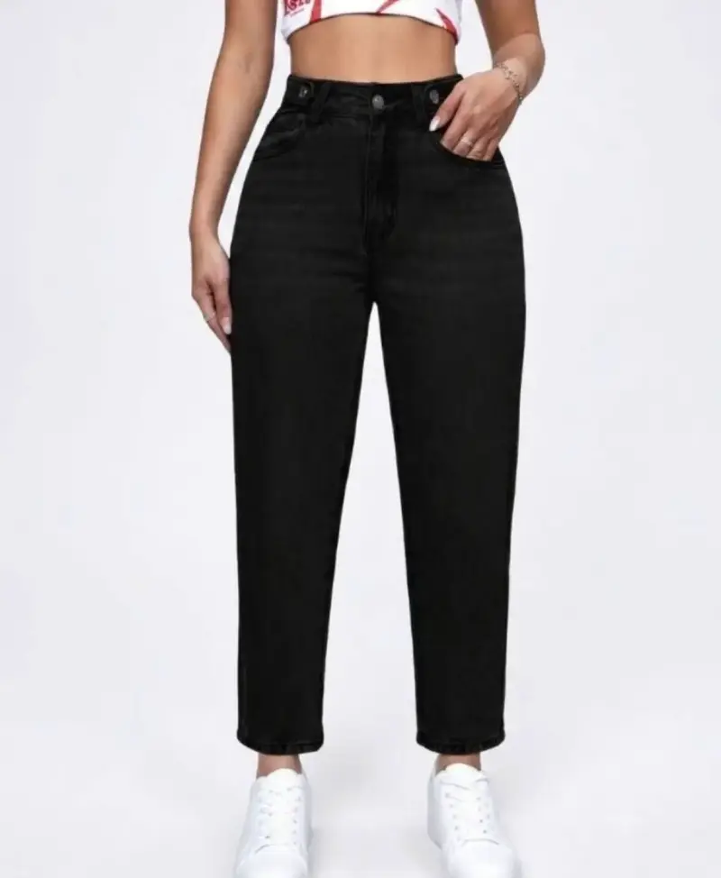 Jeans negros de tiro alto SHEIN petite talla M - 1
