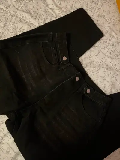 Jeans negros de tiro alto SHEIN petite talla M - miniatura 6