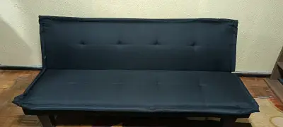 Sofá cama negro plegable - miniatura 2