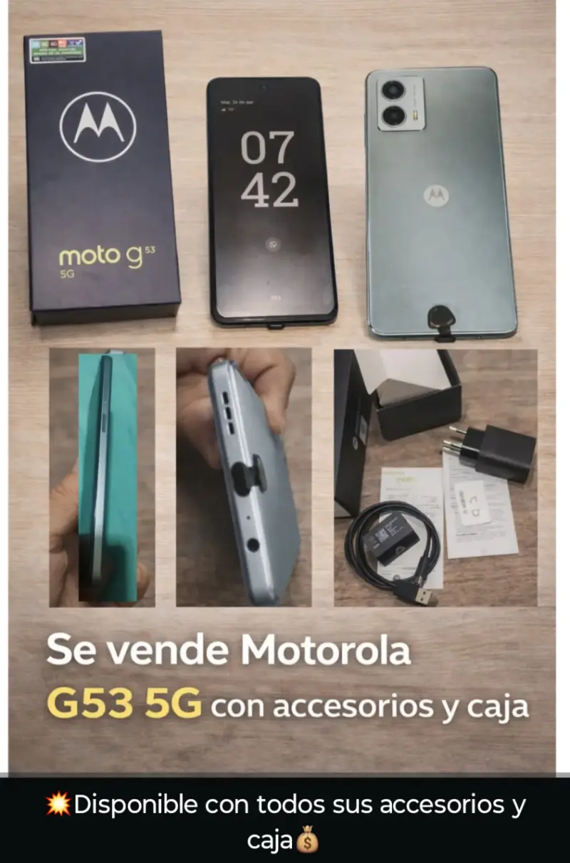 Motorola G53 5G con accesorios