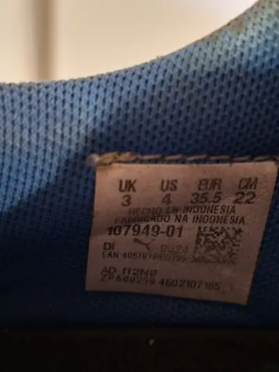 Botines de fútbol Puma azul - miniatura 3