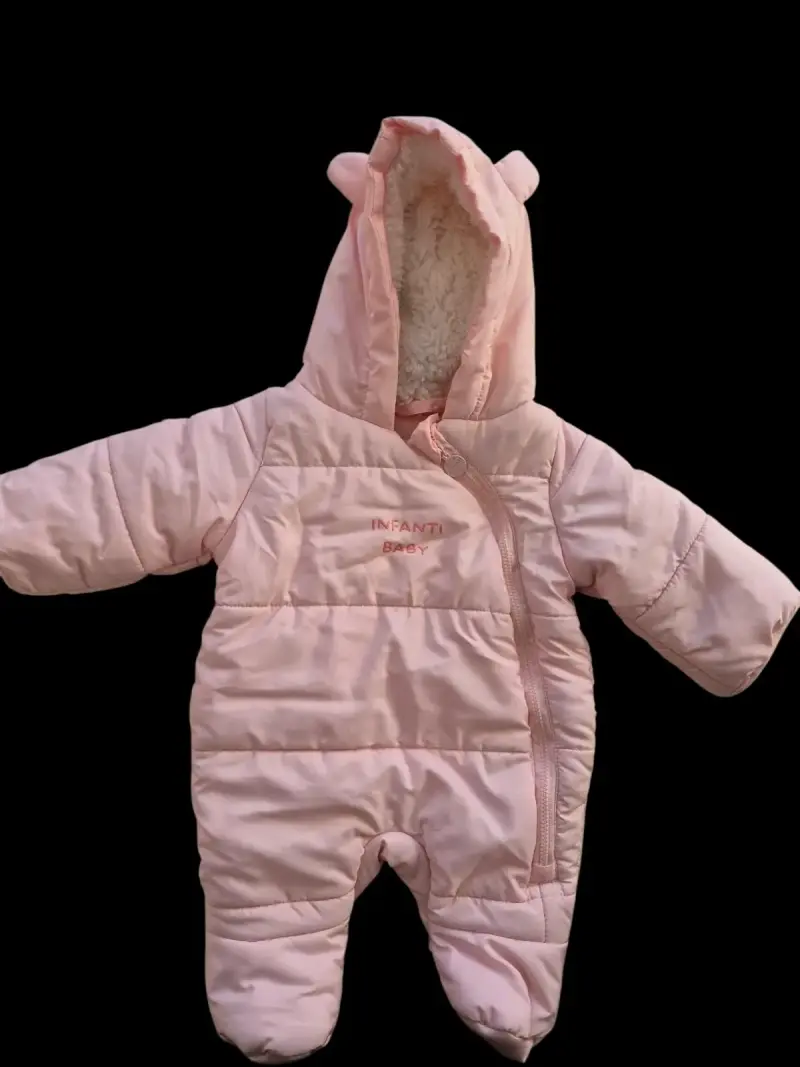Traje enterito bebé rosado