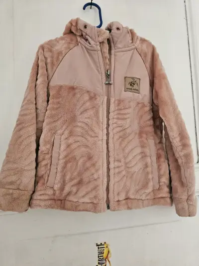 Chaqueta polar rosada con capucha - miniatura 1