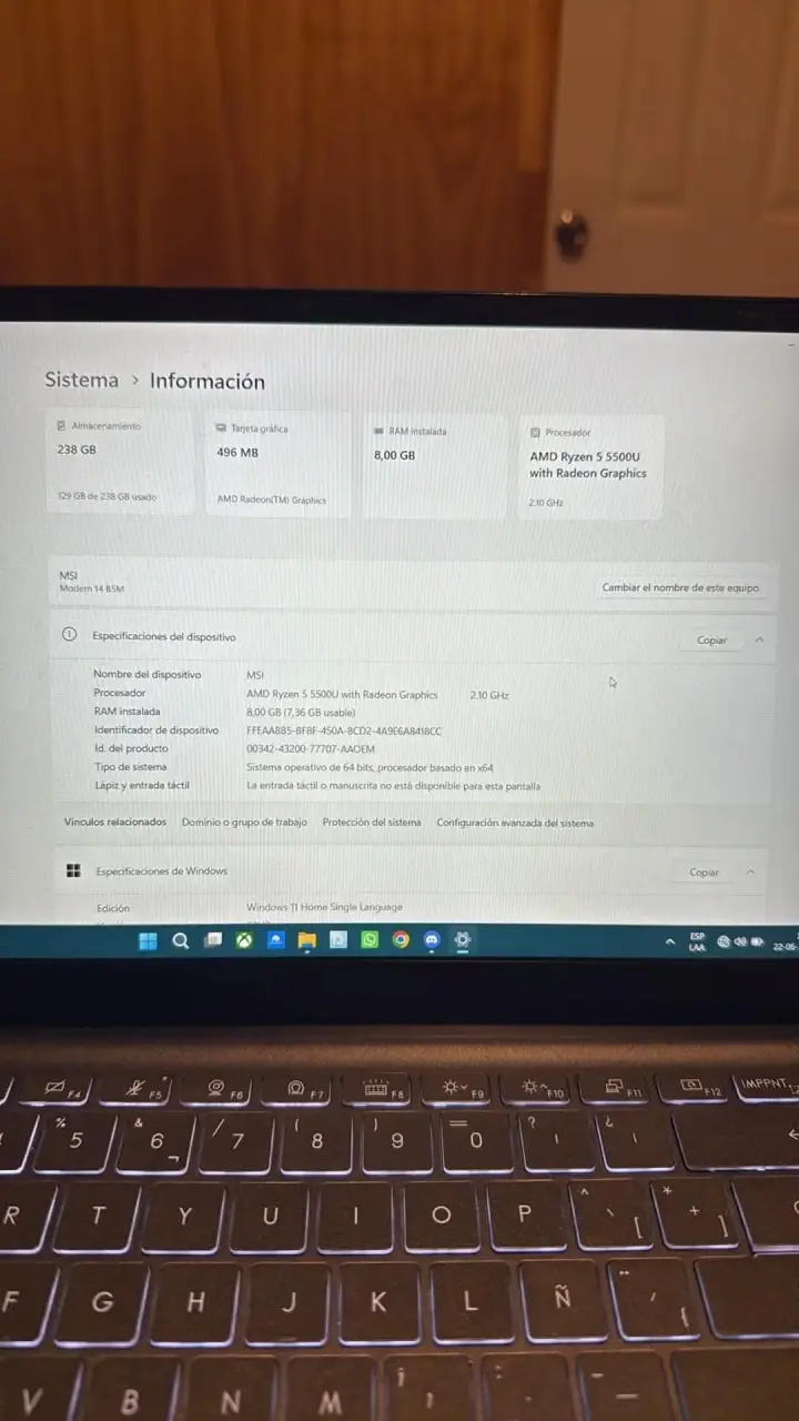 Laptop MSI MODERM 14 - 2
