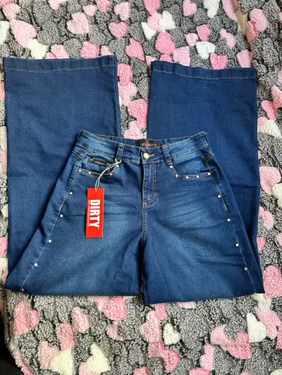 Jeans azul con botones laterales - miniatura 2