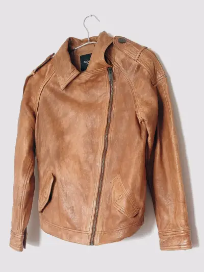 Chaqueta cuero color caramelo - miniatura 3