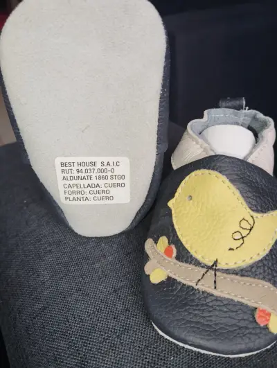Zapatos de bebé de cuero azul - miniatura 1