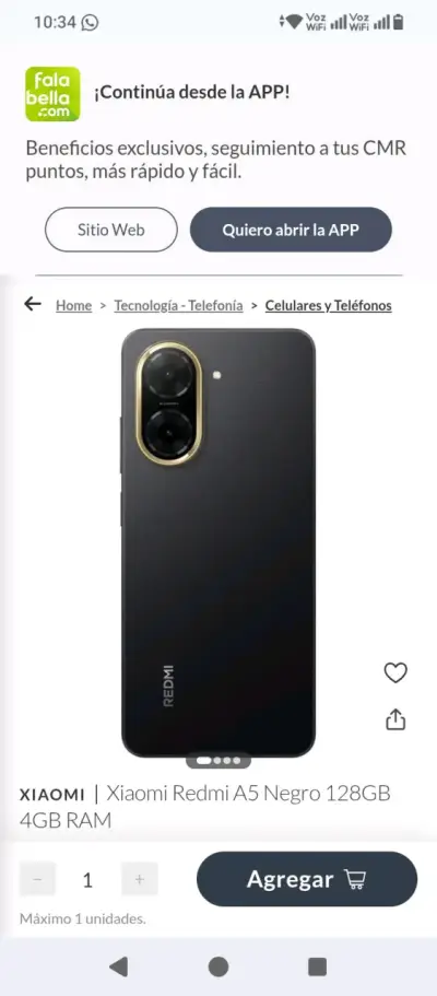 Xiaomi Redmi A5 Negro 128GB - miniatura 1