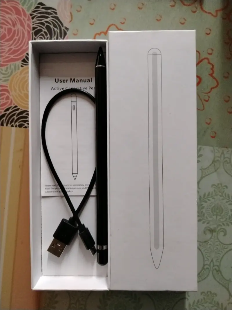 Lápiz táctil negro con cable USB - 1