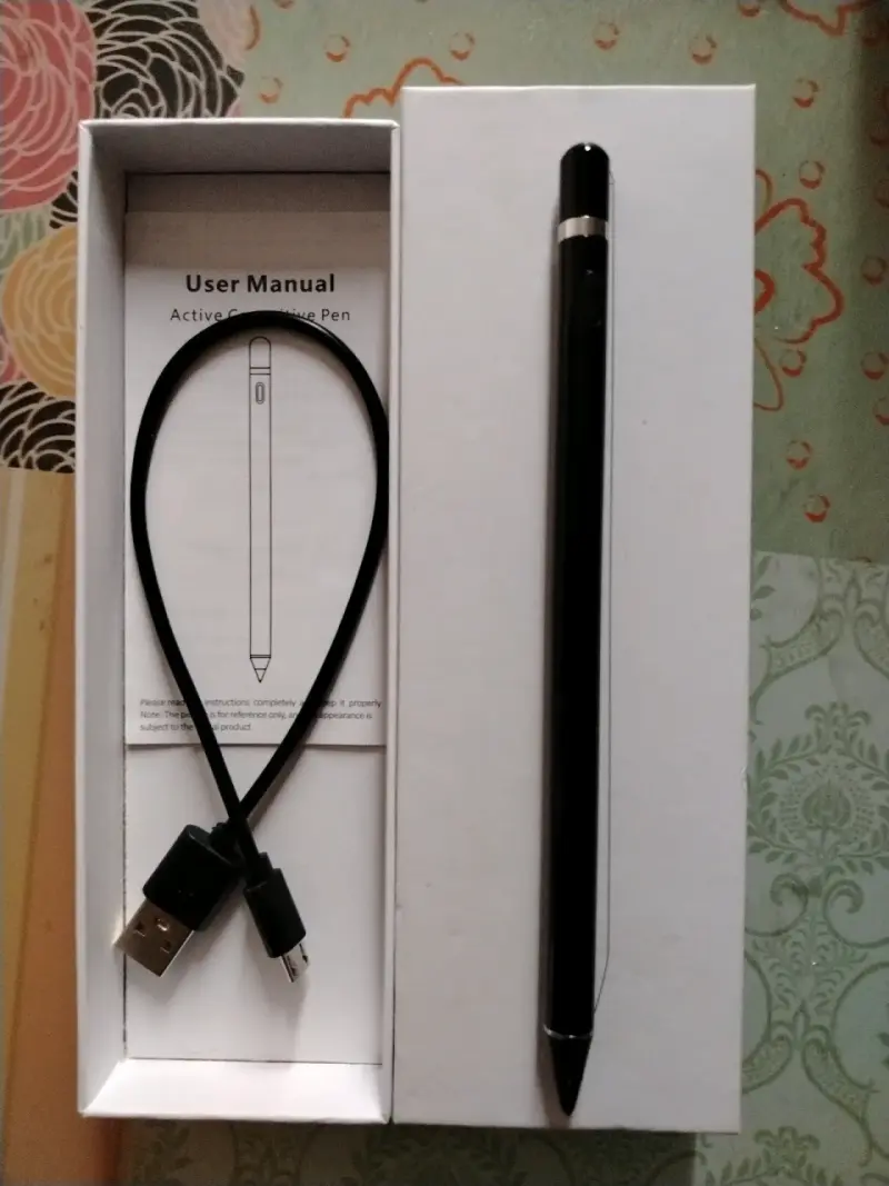 Lápiz táctil negro con cable USB - 2