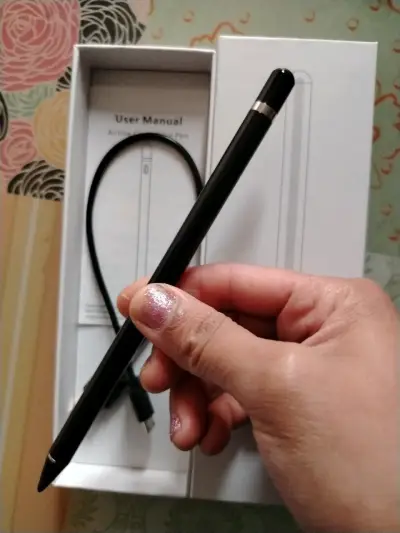 Lápiz táctil negro con cable USB - miniatura 3