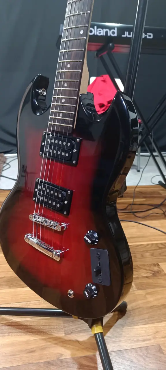 Guitarra eléctrica roja brillante(Memphis) - 1
