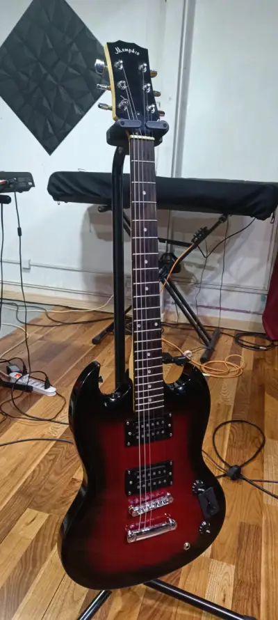 Guitarra eléctrica roja brillante(Memphis) - miniatura 4