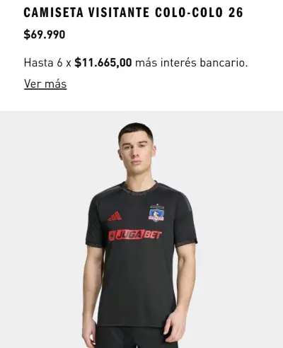Camiseta deportiva Colo-Colo negra - miniatura 3