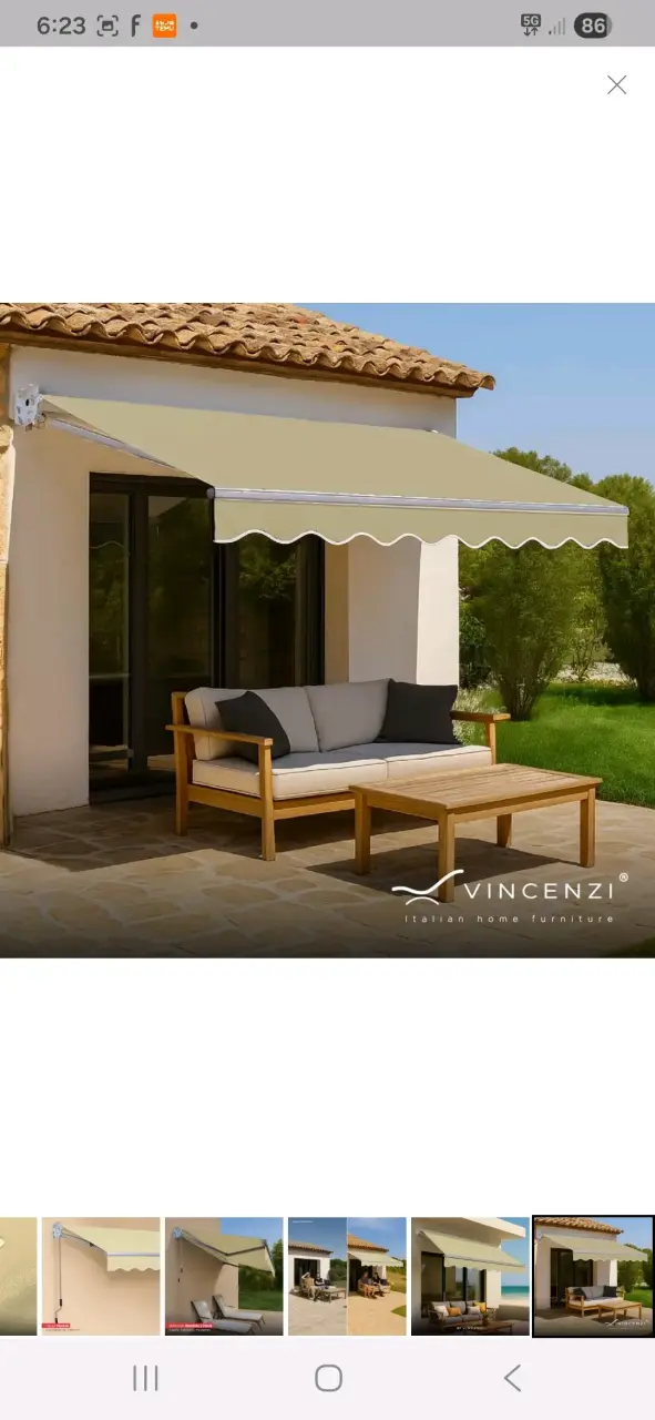 Toldo retráctil beige 3x2.5m - 2