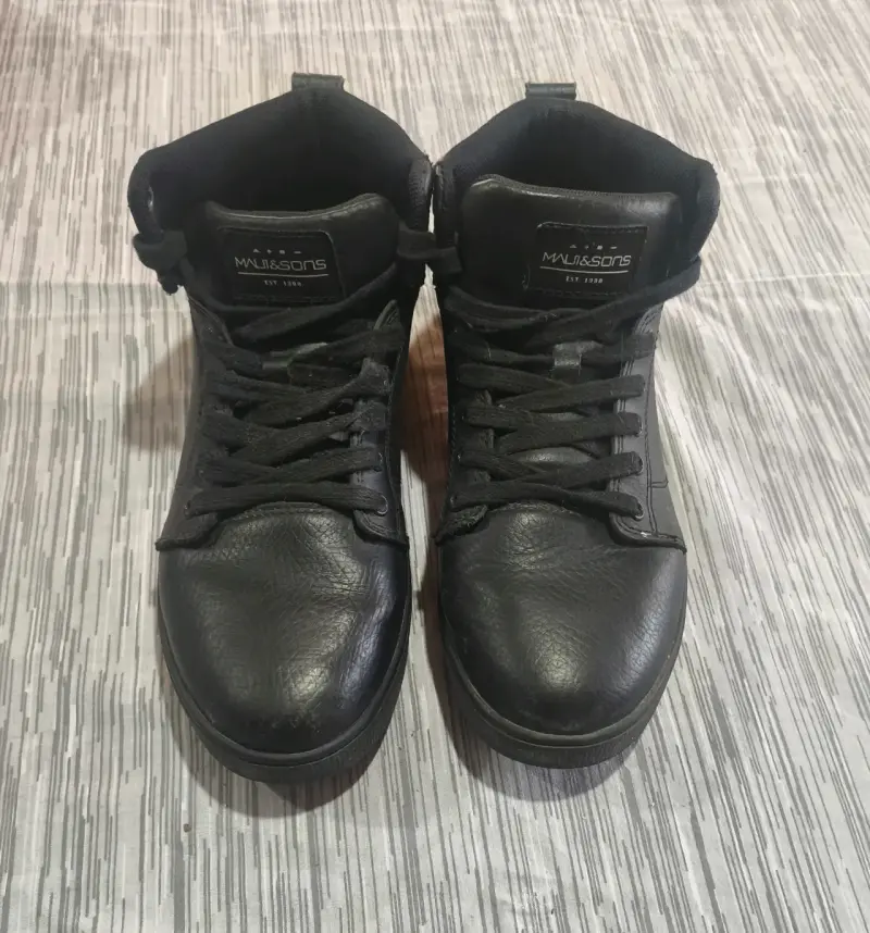 Zapatillas negras de cuero - 3