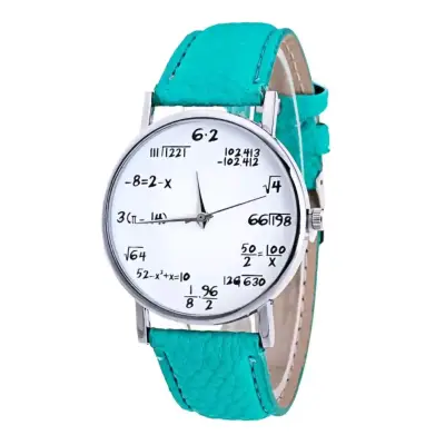Reloj matemático con correa turquesa - miniatura 1