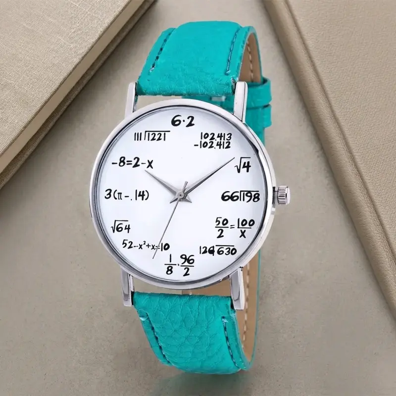 Reloj matemático con correa turquesa - 2
