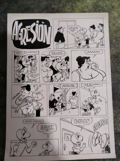 Plancha original de historieta en tinta Condorito - miniatura 1
