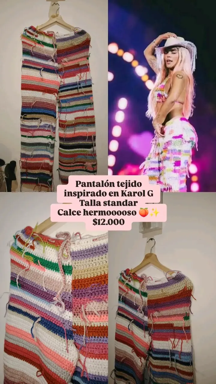 Pantalón tejido multicolor