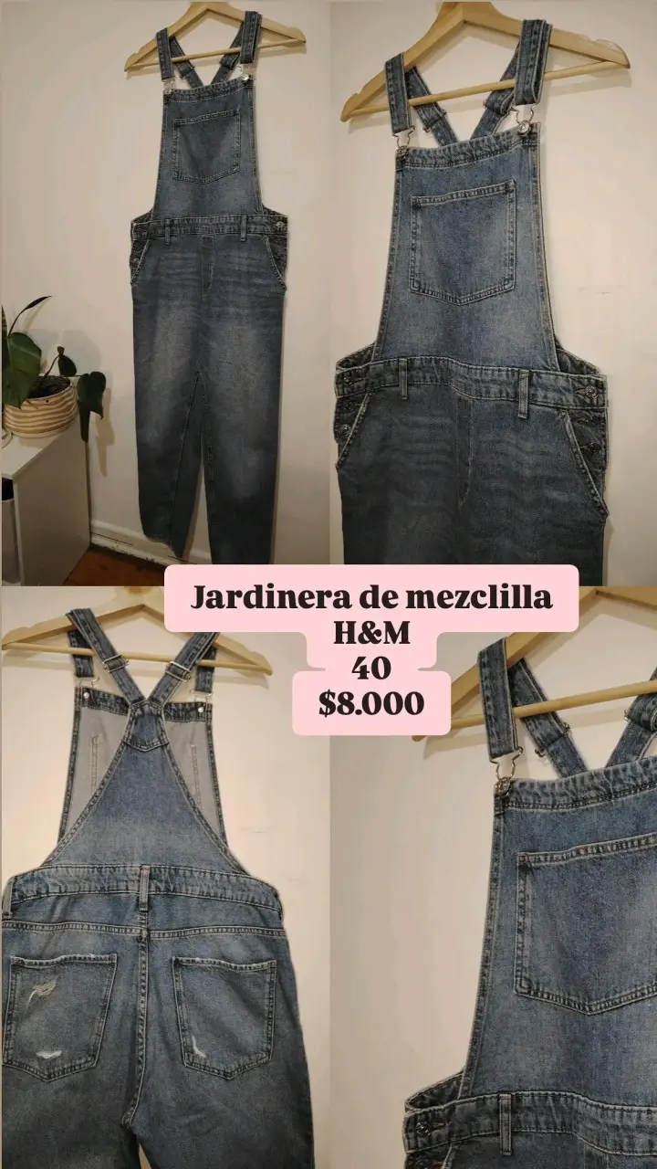 Jardinera mezclilla H&M talla 40