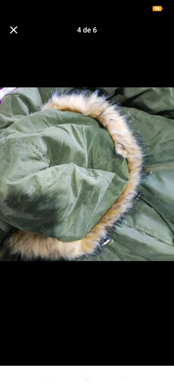 Parka/ Chaqueta con Capucha color Verde Talla16 - 4