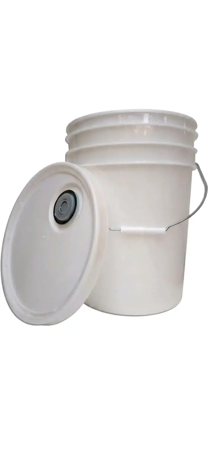 Balde plástico blanco grande de litros con tapa ve - 4