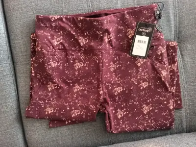 Leggings flores burdeos Active - miniatura 1