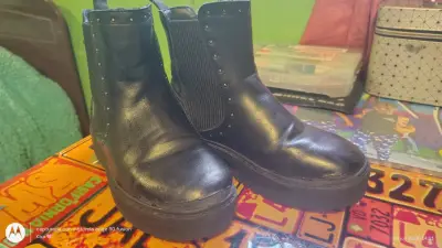 Botines de cuero negro colloky n32 - miniatura 1