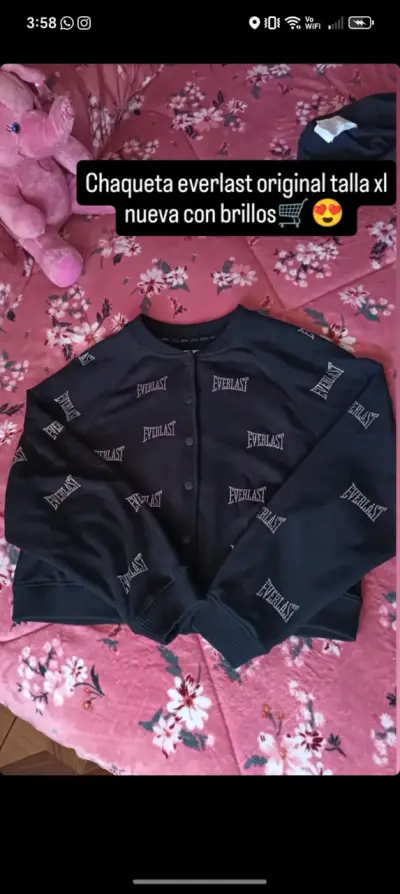 Chaqueta Everlast negra brillante - miniatura 1