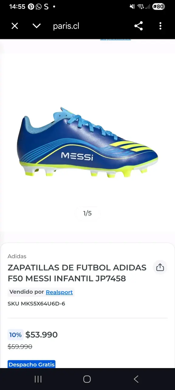 Zapatillas de fútbol Adidas infantiles - 2