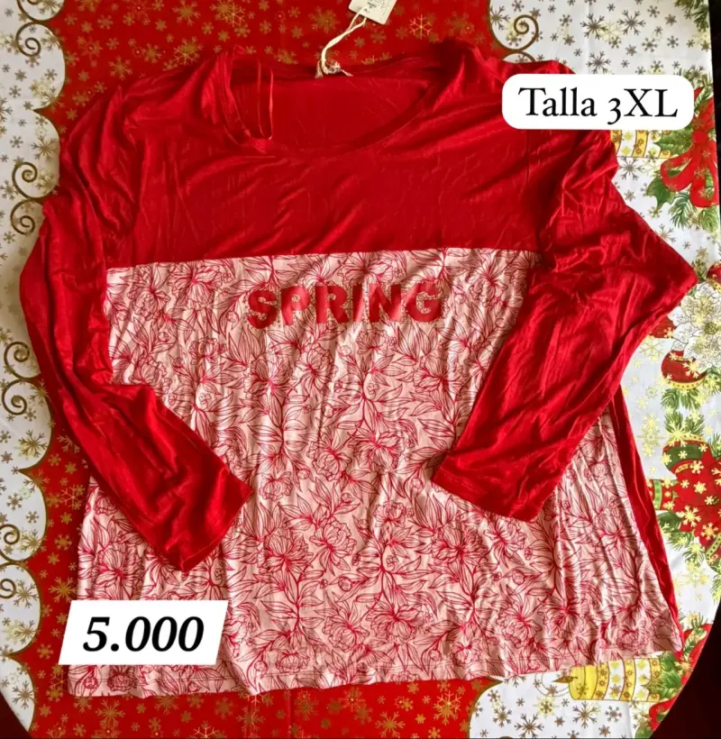 Polera bicolor estampada - 5