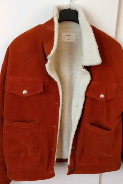 Chaqueta de cordero color terracota - miniatura 1