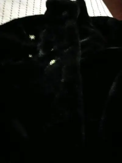 Abrigo de piel sintética negro - miniatura 1