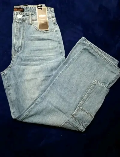 Jeans azul claro Cargo Menina - miniatura 1
