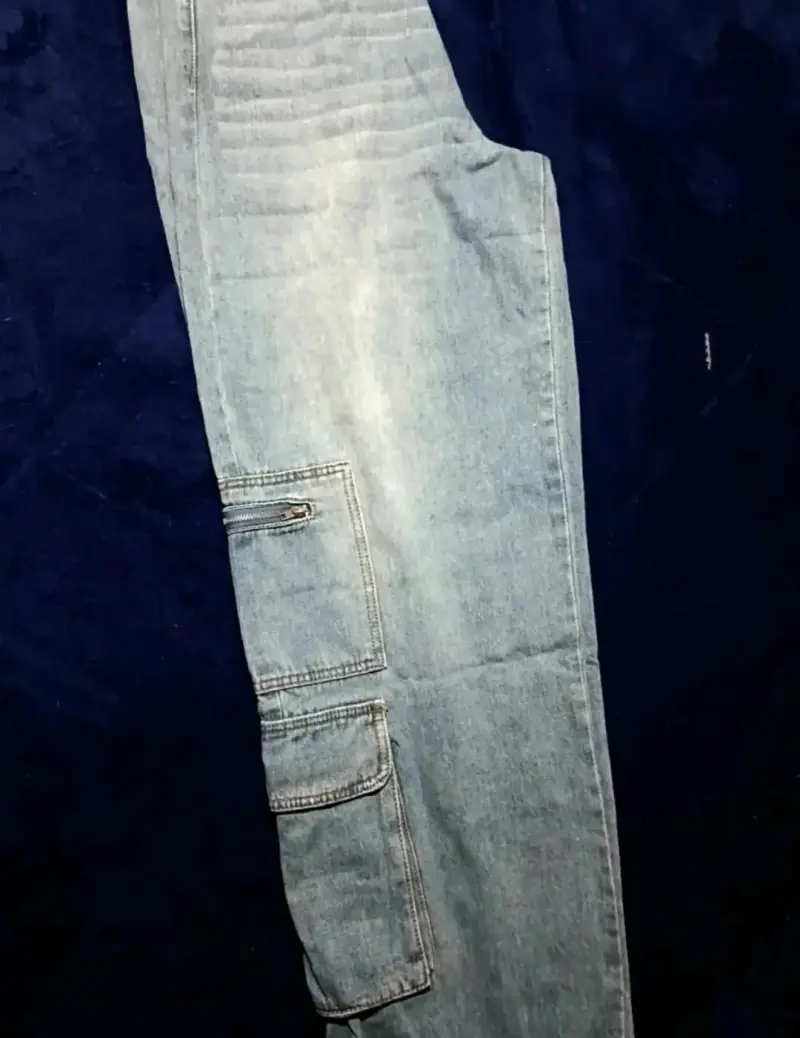 Jeans azul claro Cargo Menina - 2
