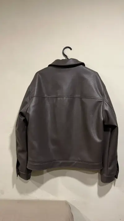 Chaqueta de cuero café Zara - miniatura 2