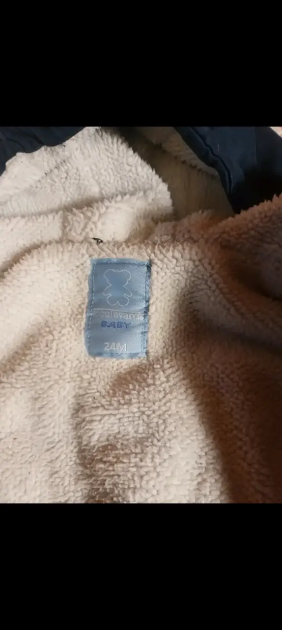 Abrigo azul para niño con capucha - 3