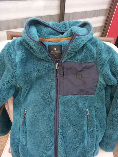 Chaqueta de polar verde con capucha talla 6 - miniatura 3