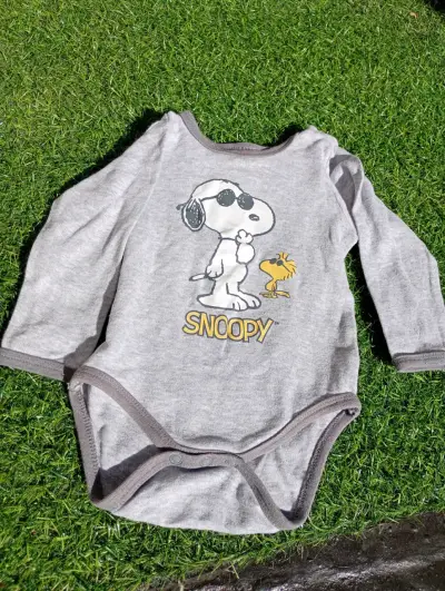 Body bebé Snoopy gris - miniatura 1